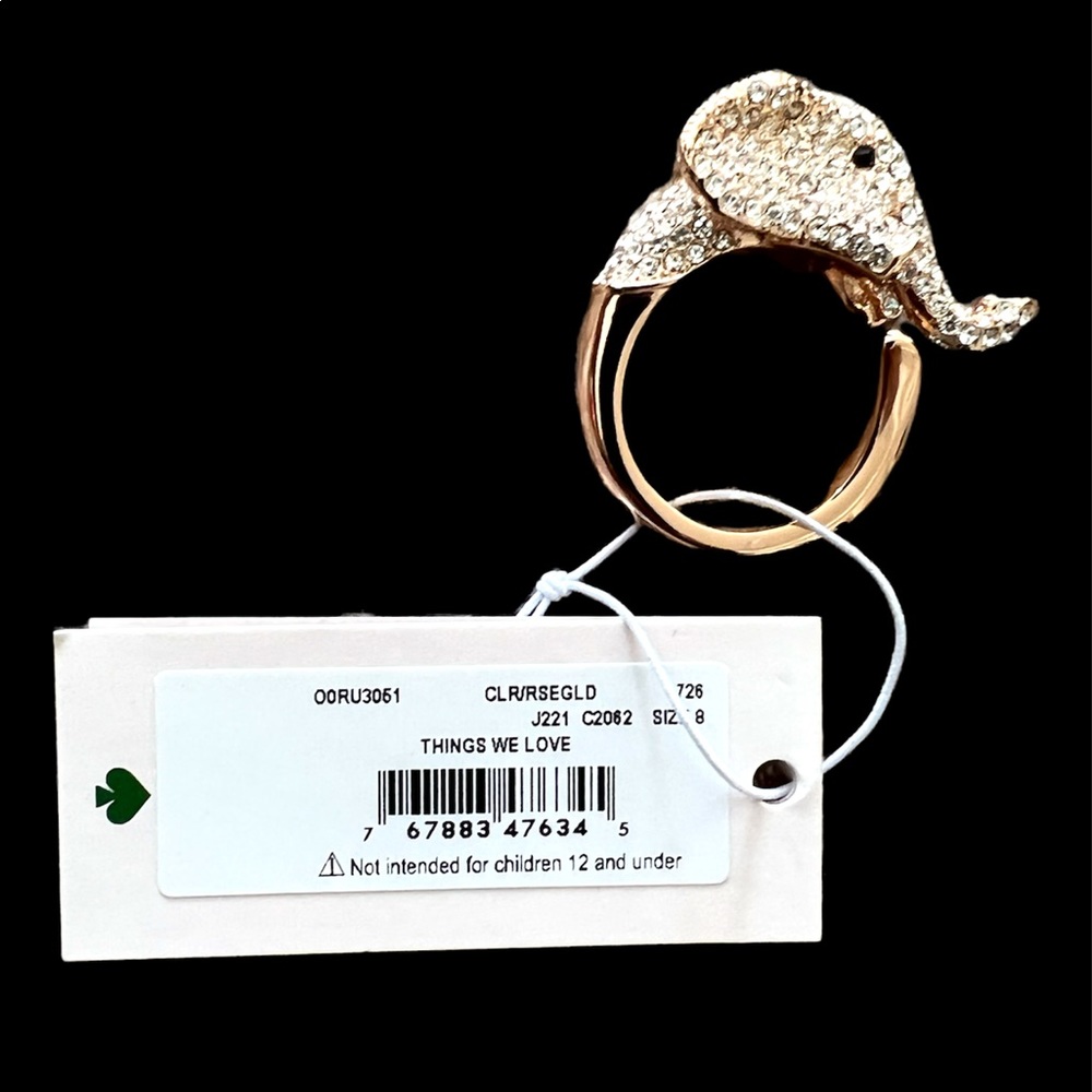 NWT Kate Spade Rose Gold Elephant Ring